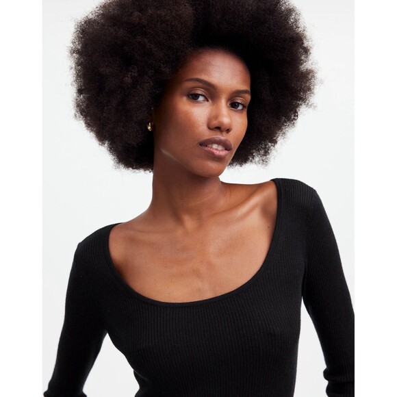 Madewell Merino Wool-Silk Blend Scoopneck Sweater NWT Size L Large - Picture 3 of 13